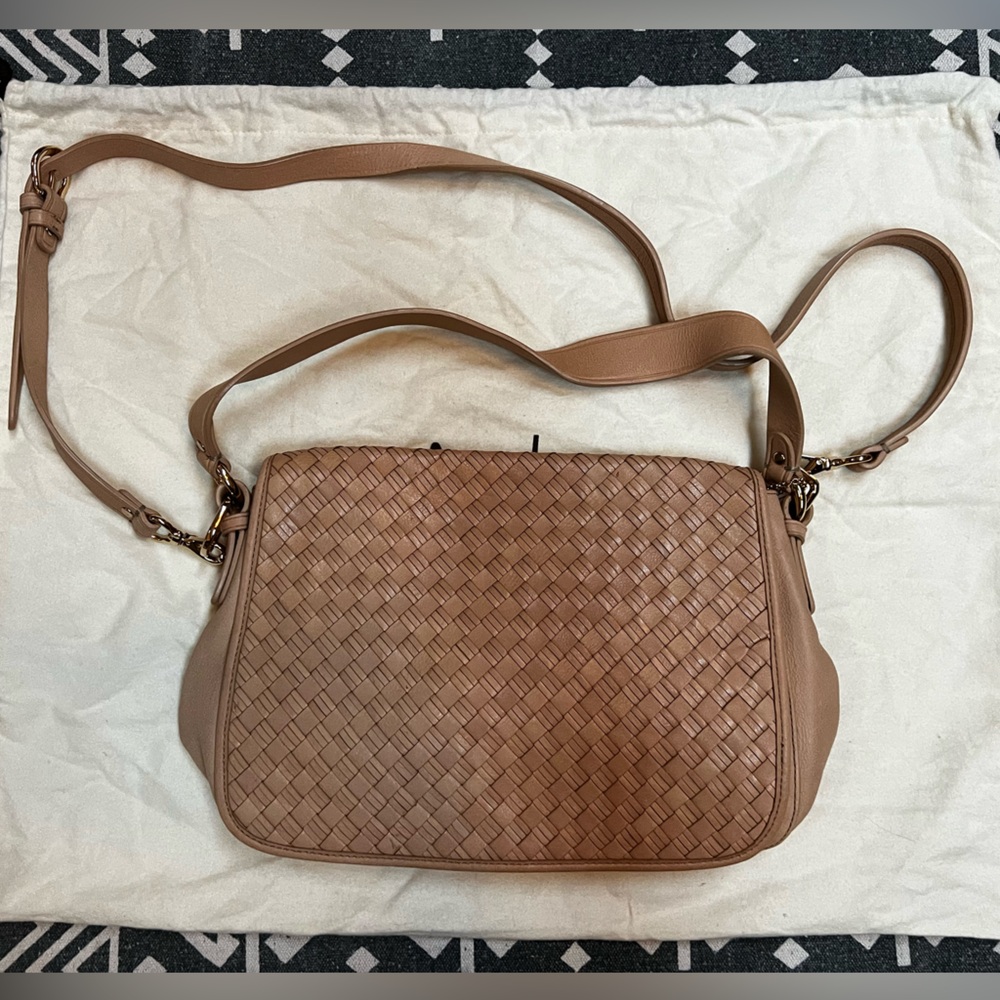 Cole Haan Woven Leather Convertible Crossbody Satchel